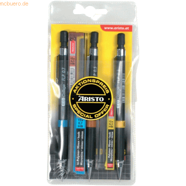 9003182235599 - Druckbleistift-Set Geo-College 23559 schwarz 035mm & 05mm & 07mm inkl HB Nacfüllminen 9003182235599 3 Stück