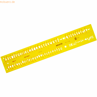 Aristo Schriftschablone Isonorm Typ B gerade (Mittelschrift) 7,0mm gel