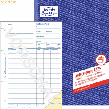 4004182017241 - Lieferschein Lieferscheinbuch selbstdurchschreibend 4004182017241 AVERY Zweckform