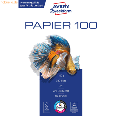 Avery Zweckform Multifunktionspapier A4 100g/qm bright white hochweiß