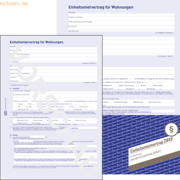 4004182028490 - Vordruck Einheitsmietvertrag 4-seitig A4