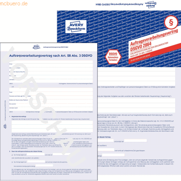 4004182028643 - Auftragsverarbeitungsvertrag A4 selbstdurchschreibend 4-seitig