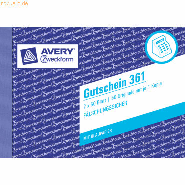 4004182003619 - Formularbuch Gutschein A6 quer fälschungssicher 2x50 B 4004182003619 - Formularbuch Gutschein A6 quer fälschungssicher 2x50 B