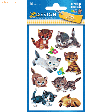 10 x Z-Design Sticker 76x120mm Papier 3 Bogen Motiv Katzen