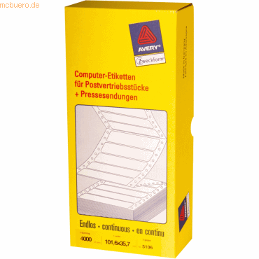 4004182051061 - Universal-Etiketten 1016x357 mm 4000 Etiketten weiß