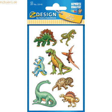 10 x Z-Design Sticker 76x120mm Papier 3 Bogen Motiv Dinos