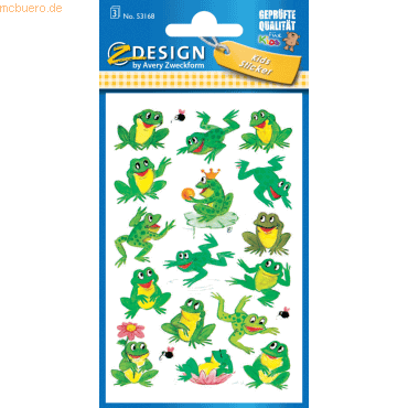 4004182531686 - 10 x Sticker 76x120mm Papier 3 Bogen Motiv Frosch