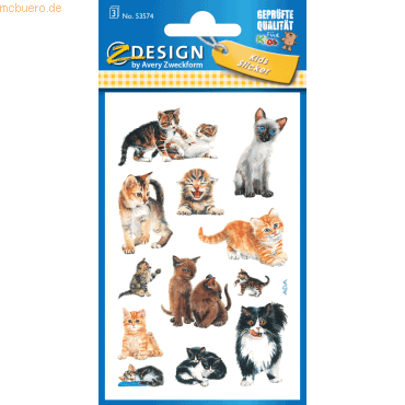 4004182535745 - 10 x Sticker 76x120mm Papier 3 Bogen Motiv Katzenbabies