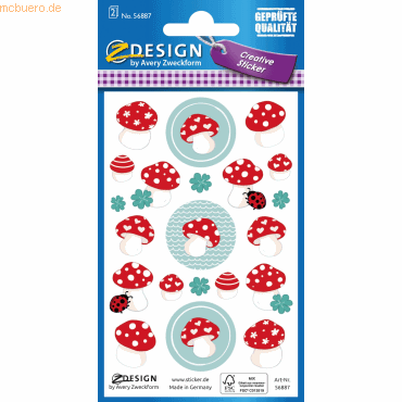4004182568873 - 10 x Deko Sticker Papier Glückspilze mehrfarbig 42 Aufkleber 4004182568873 - 10 x Deko Sticker Papier Glückspilze mehrfarbig 42 Aufkleber