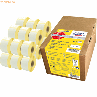 4004182617823 - Labels on roll thermal print addressing permanent 18 roles per pack volume pack ((not UV resistant)