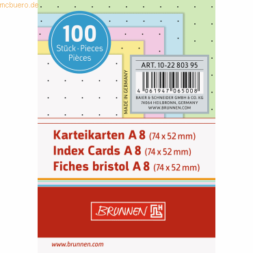 4061947065008 - 5 x Karteikarten A8 punktiert sortiert VE=100 Stück