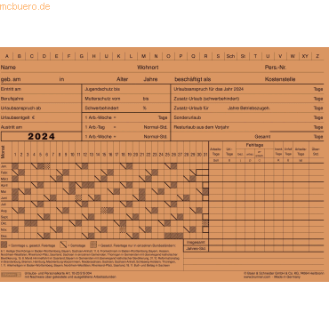 4061947104011 - Urlaubskarte A5quer rot VE=100 Stück 2024