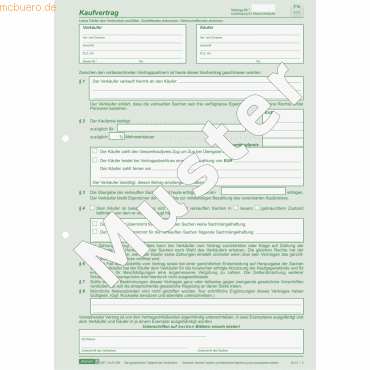 4003273127203 - 10 x Kaufvertrag allgemein A4 2 Blatt selbstdurchschreibend