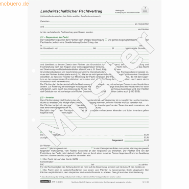 4003273017375 - 25 x Pachtvertrag Landwirtschaft A4 4 Seiten