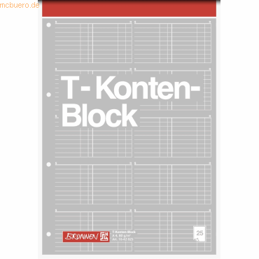 4003273031784 - 10 x T-Konten-Block A4 80g qm 25 Blatt