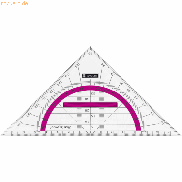 10 x Brunnen Geometrie-Dreieck 16cm Griff pink