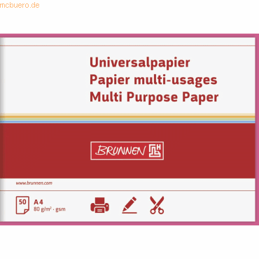 4003273690141 - 5 x Universalpapier A4 80g VE=50 Blatt fuchsia 4003273690141 - 5 x Universalpapier A4 80g VE=50 Blatt fuchsia