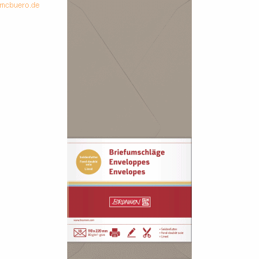 4003273669369 - 5 x Briefumschläge DL Nassklebung taupe VE=10 Stück 4003273669369 - 5 x Briefumschläge DL Nassklebung taupe VE=10 Stück