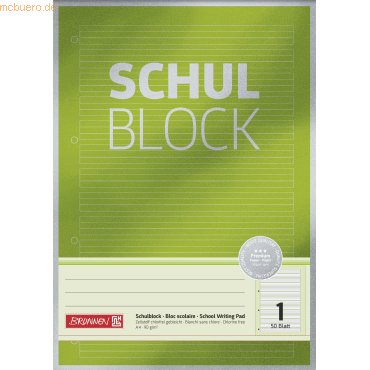 4003273672512 - 10 x Schulblock Premium A4 90g qm 50 Blatt Lineatur 1 4003273672512 - 10 x Schulblock Premium A4 90g qm 50 Blatt Lineatur 1