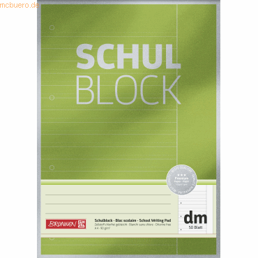 4003273672383 - 10 x Schulblock Premium A4 90g qm 50 Blatt Lineatur dm 4003273672383 - 10 x Schulblock Premium A4 90g qm 50 Blatt Lineatur dm