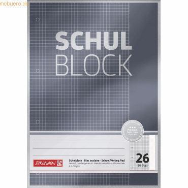 4003273690769 - 10 x Schulblock Premium A4 90g qm 50 Blatt Lineatur 26 4003273690769 - 10 x Schulblock Premium A4 90g qm 50 Blatt Lineatur 26