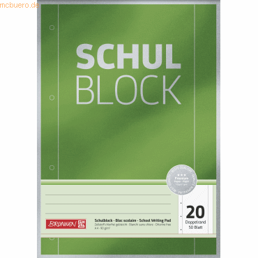 4003273672291 - 10 x Schulblock Premium A4 90g qm 50 Blatt blanko 4003273672291 - 10 x Schulblock Premium A4 90g qm 50 Blatt blanko