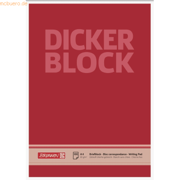 4003273042193 - 5 x Briefblock Der dicke Block A4 60g qm blanko 100 Blatt