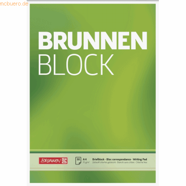 4003273042414 - Briefblöcke A4 blanko 1052726 ohne Rand 4003273042414 Brunnen
