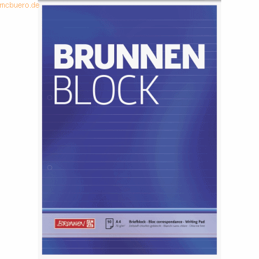 4003273042681 - 10 x Briefblock Brunnenblock A4 70g qm liniert 2-fach gelocht