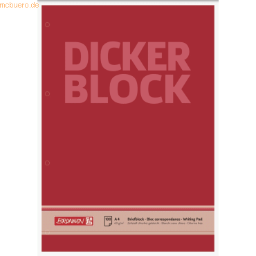 4003273042803 - 5 x Briefblock Der dicke Block A4 60g qm blanko 4-fach gelocht