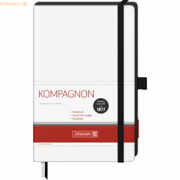 4003273662988 - 3 x Notizbuch Kompagnon White A5 96 Blatt 80g qm blanko weiß