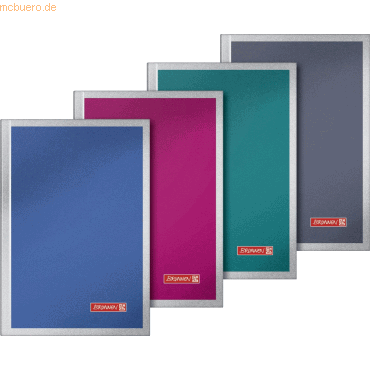 5 x Brunnen Notizbuch Premium Metallic A6 96 Blatt 90g/qm blanko