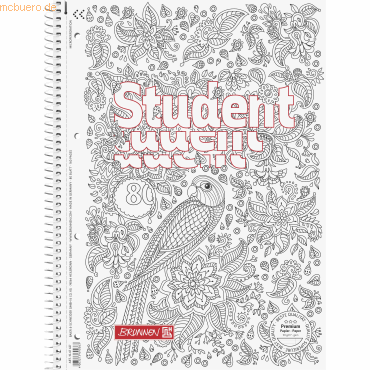 4003273690363 - 5 x Collegeblock Student ZenArt Papagei A4 90g qm 80 Blatt Lin 4003273690363 - 5 x Collegeblock Student ZenArt Papagei A4 90g qm 80 Blatt Lin