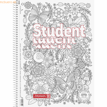 4003273562271 - 5 x Collegeblock Student ZenArt Garten A4 90g qm 80 Blatt Line 4003273562271 - 5 x Collegeblock Student ZenArt Garten A4 90g qm 80 Blatt Line