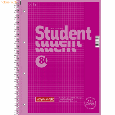 4003273653573 - 5 x Kollegblock Student Colour Code A4 90g qm 80 Blatt pink Li 4003273653573 - 5 x Kollegblock Student Colour Code A4 90g qm 80 Blatt pink Li