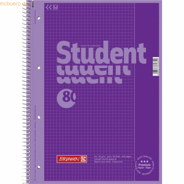 4003273653610 - 5 x Kollegblock Student Colour Code A4 90g qm 80 Blatt purple 4003273653610 - 5 x Kollegblock Student Colour Code A4 90g qm 80 Blatt purple