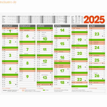 Brunnen Tafelkalender XL 65x50cm 2025