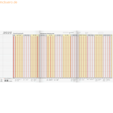 4061947125856 - Urlaubsplaner Jumbograph 647x297cm 1 Seite = 12 Monate lepor