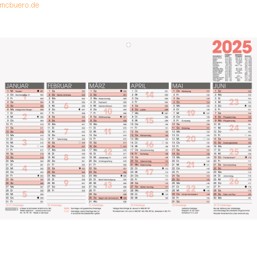 Brunnen Tafelkalender A4quer 2025