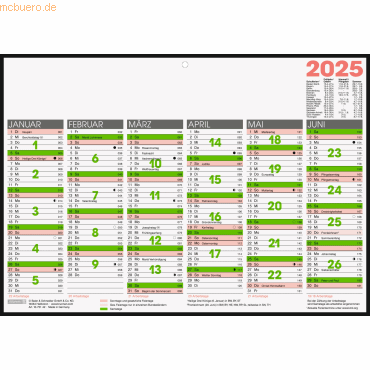 4061947125894 - 10 x Tafelkalender A4quer 2025 4061947125894 - 10 x Tafelkalender A4quer 2025