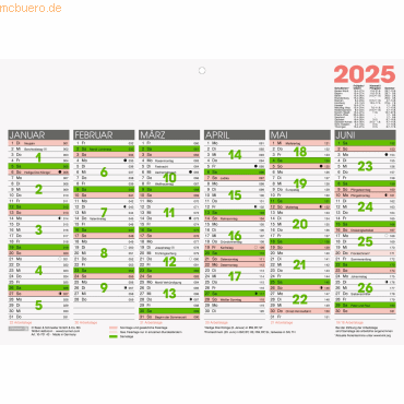 4061947125917 - 10 x Tafelkalender A4quer 2025 4061947125917 - 10 x Tafelkalender A4quer 2025