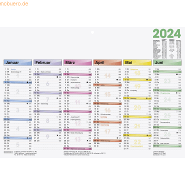 4061947104288 - 25 x Tafelkalender A4quer Dataline 2024