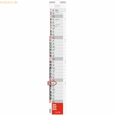 4061947126051 - 3 x Streifenkalender Modell 702 13x83cm 1 Monat Seite 2025