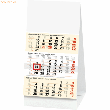 4061947126112 - 10 x Dreimonats-Tischkalender 702 97x19cm 3 Monate Seite 2025 4061947126112 - 10 x Dreimonats-Tischkalender 702 97x19cm 3 Monate Seite 2025