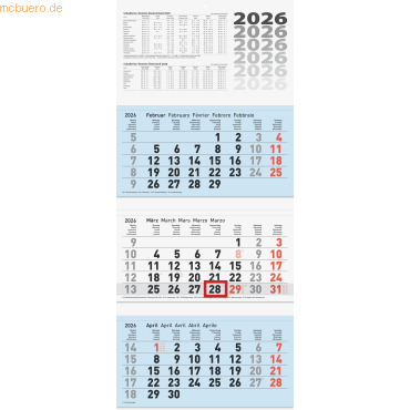 4061947142150 - 2 x 3-Monatskalender Wandkalender 32x74cm 3 Monatsblöcke 2026 4061947142150 - 2 x 3-Monatskalender Wandkalender 32x74cm 3 Monatsblöcke 2026