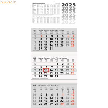 4061947126150 - 2 x 3-Monatskalender Wandkalender 32x74cm 3 Monatsblöcke 2025