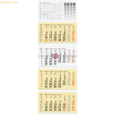 4061947142174 - 2 x 4-Monatskalender Wandkalender 32x94cm 4 Monatsblöcke 2026