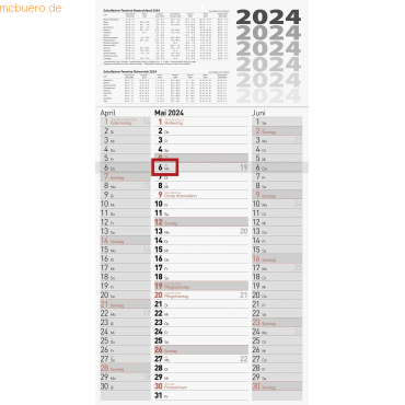 4061947104424 - 3 x Dreimonatskalender 702 Hochformat 30x60cm 3 Monate Seite 2 4061947104424 - 3 x Dreimonatskalender 702 Hochformat 30x60cm 3 Monate Seite 2