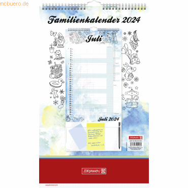 4061947104462 - 3 x Familienkalender Modell 70284 25x415cm 1 Monat Seite 2024 4061947104462 - 3 x Familienkalender Modell 70284 25x415cm 1 Monat Seite 2024