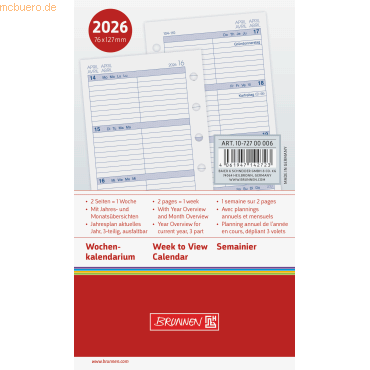 4061947142723 - Wochenkalendarium 76x127cm 1 Woche 2 Seiten 2026 4061947142723 - Wochenkalendarium 76x127cm 1 Woche 2 Seiten 2026